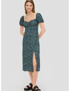 QS Rochie midi cu slit lateral - Albastru petrol