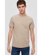 QS Tricou barbati cu decolteu la baza gatului si croiala Regular fit - Q/S by s.Oliver - Crem