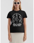 QS Tricou cu imprimeu grafic - Negru