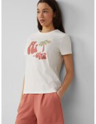 QS Tricou cu imprimeu text - Alb