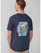 QS Tricou cu model grafic frontal si pe partea din spate - Alb/Albastru inchis/Portocaliu pal