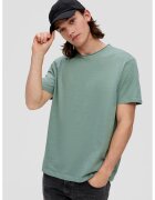 QS Tricou regular fit cu decolteu la baza gatului si terminatie plisata - Kaki