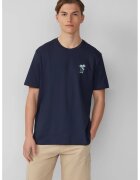 QS Tricou regular fit cu model grafic discret - Bleumarin
