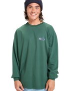 Quiksilver Bluza lejera din bumbac organic cu imprimeu pe partea din spate - Verde sparanghel