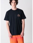 Quiksilver Tricou cu decolteu la baza gatului si imprimeu grafic - Negru/Roz pal