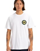 Quiksilver Tricou cu imprimeu pe spate Circle - Alb/Negru/Galben