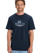 Quiksilver Tricou din bumbac cu imprimeu logo - Alb/Bleumarin