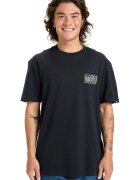 Quiksilver Tricou lejer din bumbac cu imprimeu logo pe partea din spate - Negru/Galben/Albastru