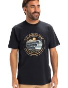 Quiksilver Tricou regular fit cu imprimeu - Negru stins/Portocaliu pal/Albastru