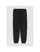 R Pantaloni de tening din amestec din bumbac cu buzunae