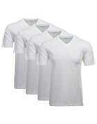 Ragman Set de tricouri de casa cu decolteu in V - 4 piese - Alb