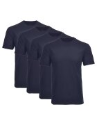 Ragman Set de tricouri de casa cu decolteu la baza gatului - 4 piese - Albastru inchis