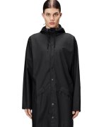 Rains Geaca lunga de ploaie unisex 12020-01 - poliester - impermeabila - antivant - negru -