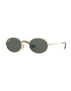 Ray-Ban Ochelari de soare unisex ovali cu lentile uni - Auriu/Negru