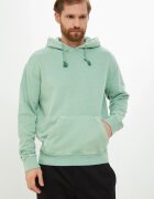 Reebok Hanorac barbati - CL ND HOODIE H54452 - verde - bumbac cu elastan - buzunar cangur