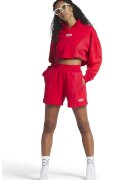 Reebok Pantaloni scurti cu talie inalta si logo brodat Varsity - Rosu