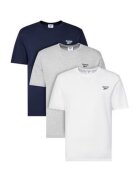 Reebok Set 3 tricouri barbati - alb - bleumarin - gri - 100% bumbac - 88% bumbac - 12% poliester