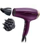 Remington Uscator de par Your Style - 2300 W - 3 trepte de caldura - 2 viteze - Functie Ionica - 3 accesorii - Mov/Negru