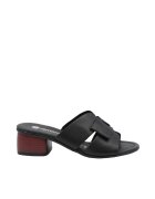 REMONTE papuci de dama din piele cu curea fixa neagra R8759-01