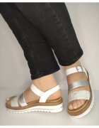 REMONTE Sandale Casual Dama D0Q55-90 Albe Cu Argintiu - Alb - Alb