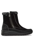 Rieker Botine dama 303216610 - Piele intoarsa - Negru
