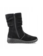 Rieker Ghete negre - din piele intoarsa - cu caramb incretit - Negru