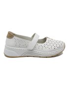 Rieker Pantofi dama confortabili albi cu perforatii si bareta RIKN6553-80 - Alb
