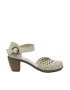Rieker Pantofi decupati bej din piele naturala cu perforatii dantelate RIK40902-60