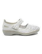 Rieker Pantofi perforati cu bareta albi din piele naturala RIK41399-80 - Alb