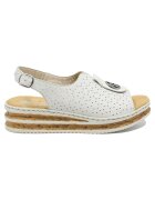 Rieker Sandale dama wedge - albe - cu logo medalion decorativ RIK62902-80 - Alb