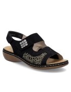 Rieker Sandale de damă - negre - combinate cu velcro 65989-01