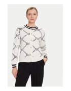 Rinascimento Cardigan dama - Alb - 52% viscoza - 26% poliester - 22% poliamida - Alb/Negru