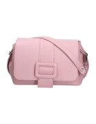 Roberta Rossi Geanta crossbody de piele cu clapa - Roz deschis