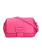 Roberta Rossi Geanta crossbody de piele cu clapa - Roz inchis