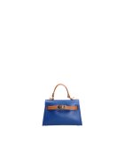 Roberta Rossi Geanta crossbody din piele - Albastru royal/Caramel