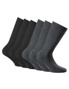 Rohner basic Rohner - Set de sosete lungi unisex - 6 perechi - Negru/Gri antracit