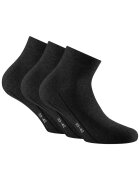 Rohner basic Set de sosete unisex scurte - 3 perechi - Negru