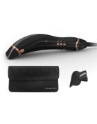 Rowenta Uscator de par Ultimate Experience Air Motion - 1300W - uscare & netezire cu efectul Coanda - 3 trepte - concentrator 5 mm - functie jet de aer rece - generator de ioni - husa de depozitare - design compact - pieptene inclus - negru & roz
