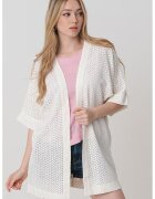 Roxy Cardigan cu perforatii - Alb fildes