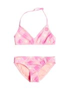 Roxy Costum de bai in doua piese - cu imprimeu Flower Plaid - Roz deschis