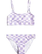 Roxy Costum de baie cu model in carouri Magical Waves - 2 piese - Violet