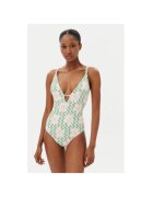 Roxy Costum de baie dama ERJX103713 - Nylon/Elastan - Bej/Verde - Verde/Bej