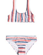 Roxy Costum de baie in doua piese cu model in dungi Surf Fee - Rosu/Verde pal/Albastru
