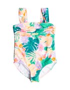 Roxy Costum de baie intreg cu fronseuri Paradisiac - Verde/Piersica