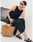 Roxy Rochie cu decolteu rotund si perforatii - pentru plaja - Negru stins