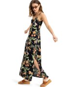Roxy Rochie lunga cu model si slit lateral - Verde/Negru/Portocaliu