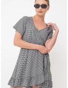 Roxy Rochie petrecuta cu model in carouri Zenith - Alb/Negru