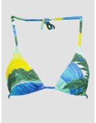 Roxy Sutien de baie cu burete si imprimeu - Verde/Galben/Albastru royal
