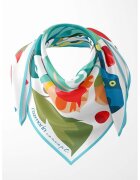 ROZMARIN CONCEPT Esarfa de matase cu imprimeu floral - Coral/Alb optic/Verde persan