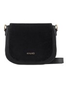 RYLKO Geanta crossbody cu clapa din piele intoarsa - Negru stins